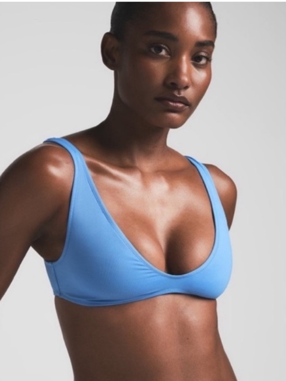 SKIMS NWT Signature Swim Plunge Bikini Top - Tide